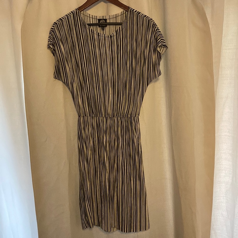 Black and white striped simple dress